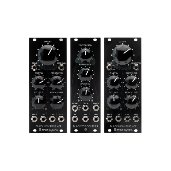 Erica Synths Black LP VCF-HP VCF-VCF Coupler Set